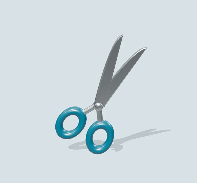 A polished pair of spring-loaded barber scissors. Select Play to interact.