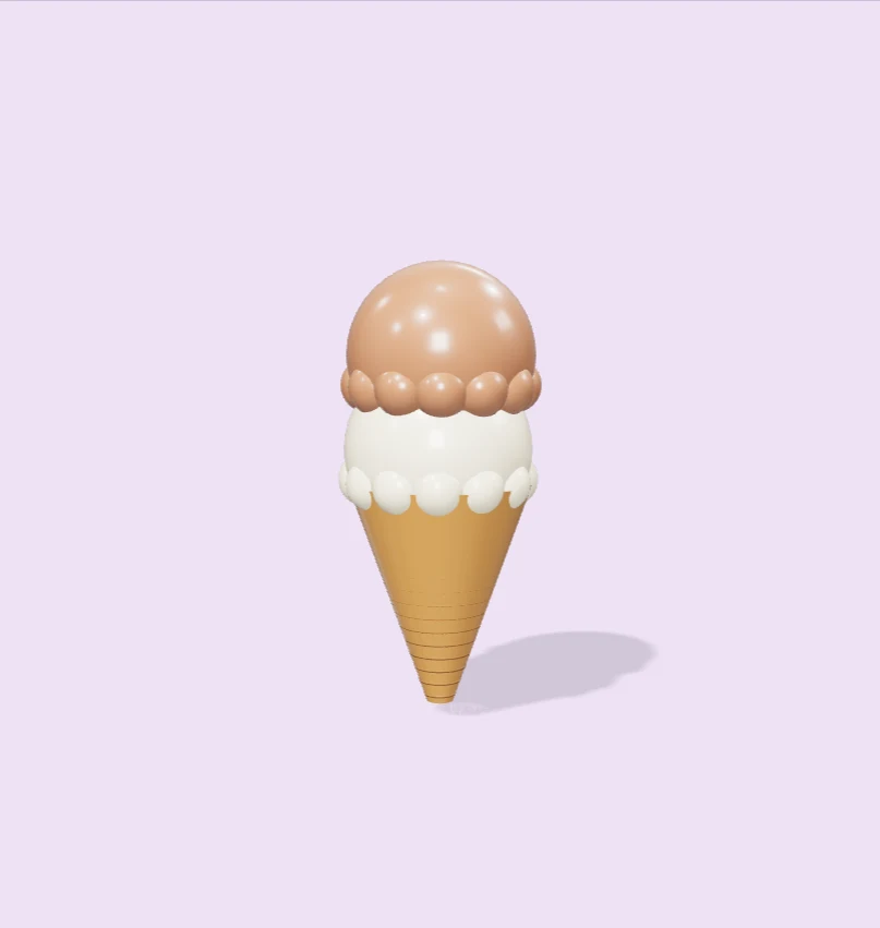 Illustrated ice-cream shop playground. Use Play to start the interactive toy.