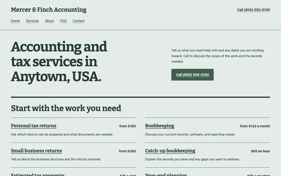 Look 1, Neighborhood bookkeeping worksheet: sample home page on a computer