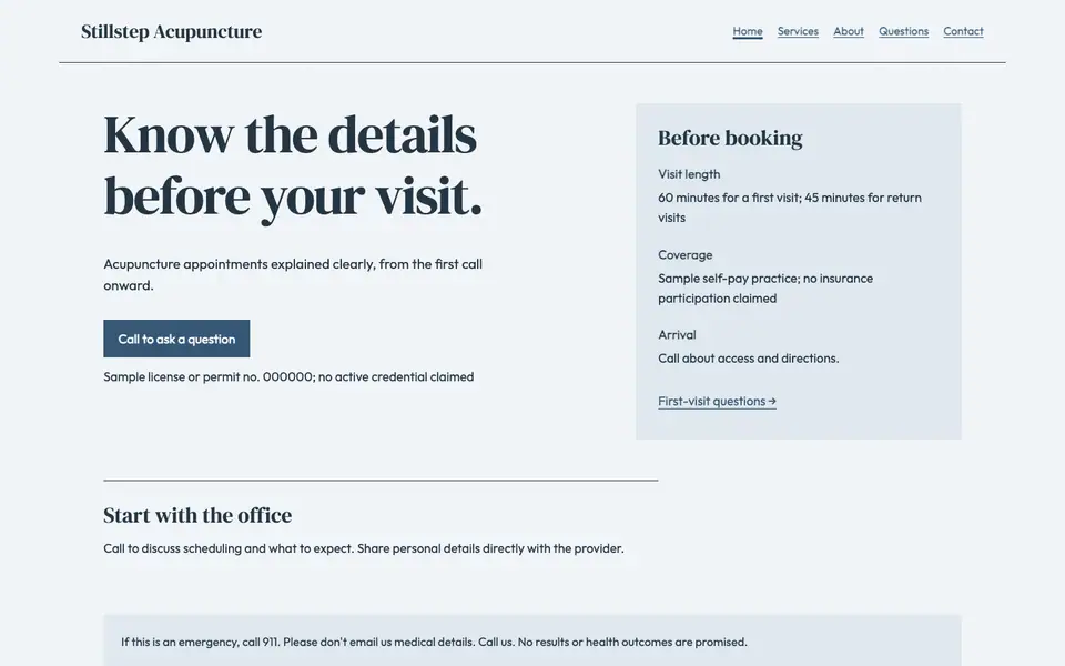 Look 1, Provider and appointment desk: sample home page on a computer