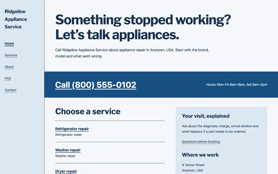 Look 3, Utility service mailer: sample home page on a computer