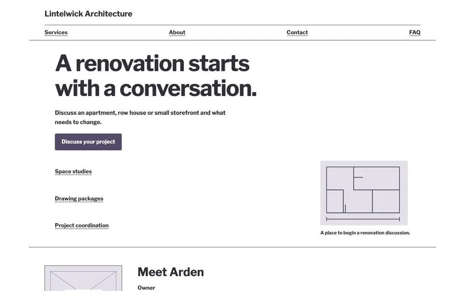 Look 2, Renovation decision wall: sample home page on a computer