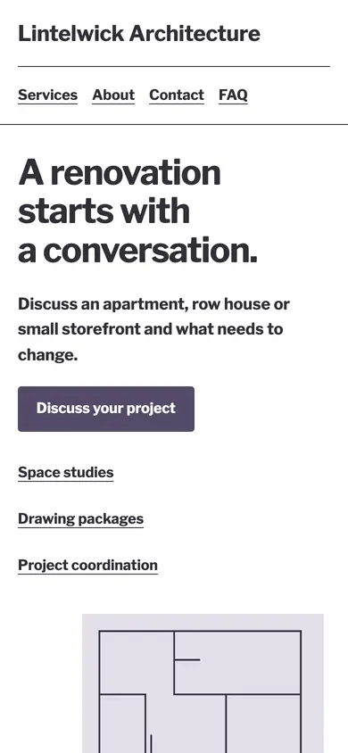 Look 2, Renovation decision wall: sample home page on a phone