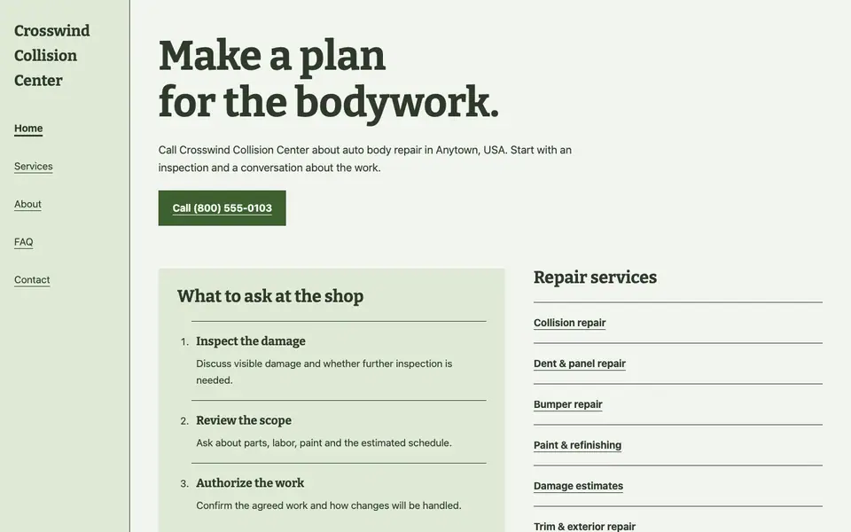 Look 3, Repair folder: sample home page on a computer