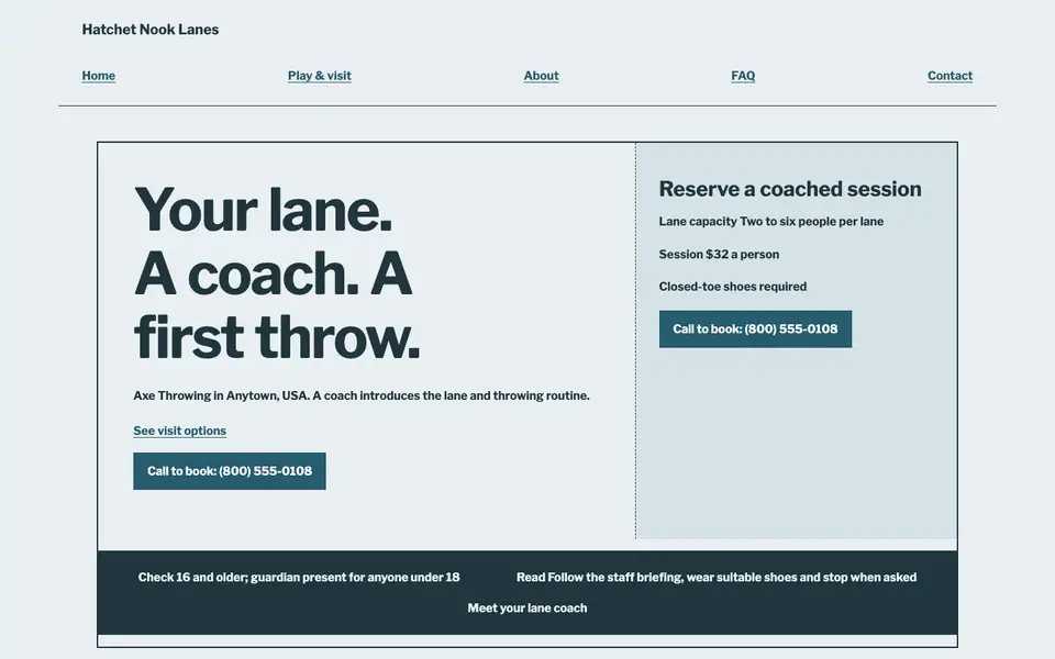 Look 2, Throwing session ticket: sample home page on a computer