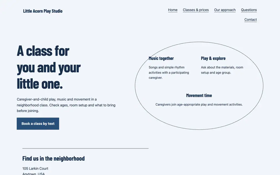 Look 1, Caregiver circle: sample home page on a computer