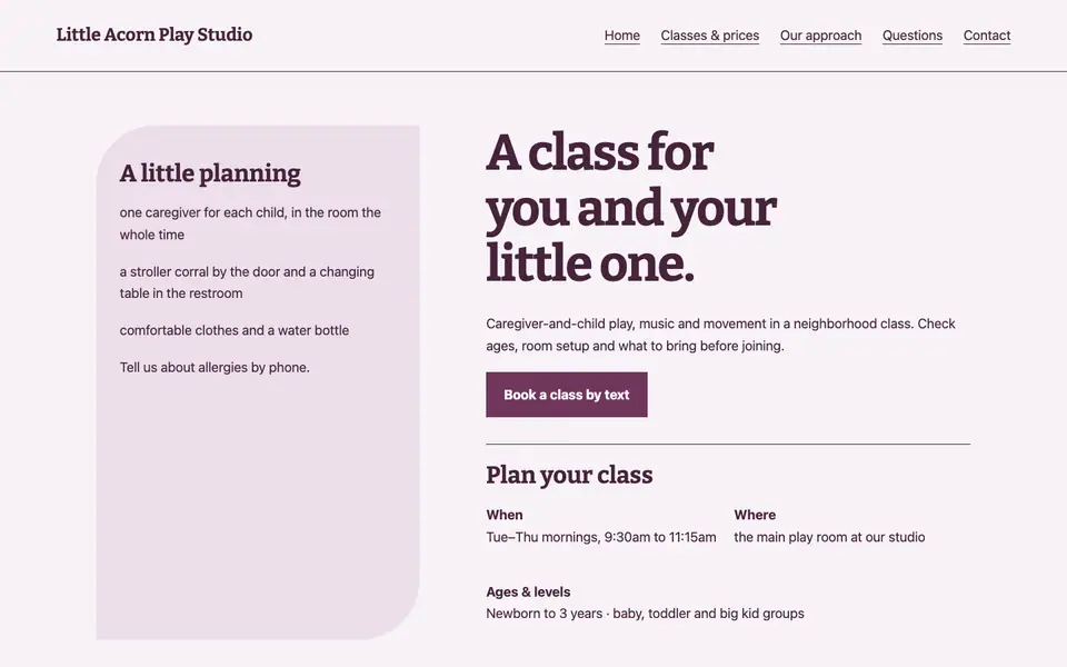 Look 2, First outing checklist: sample home page on a computer