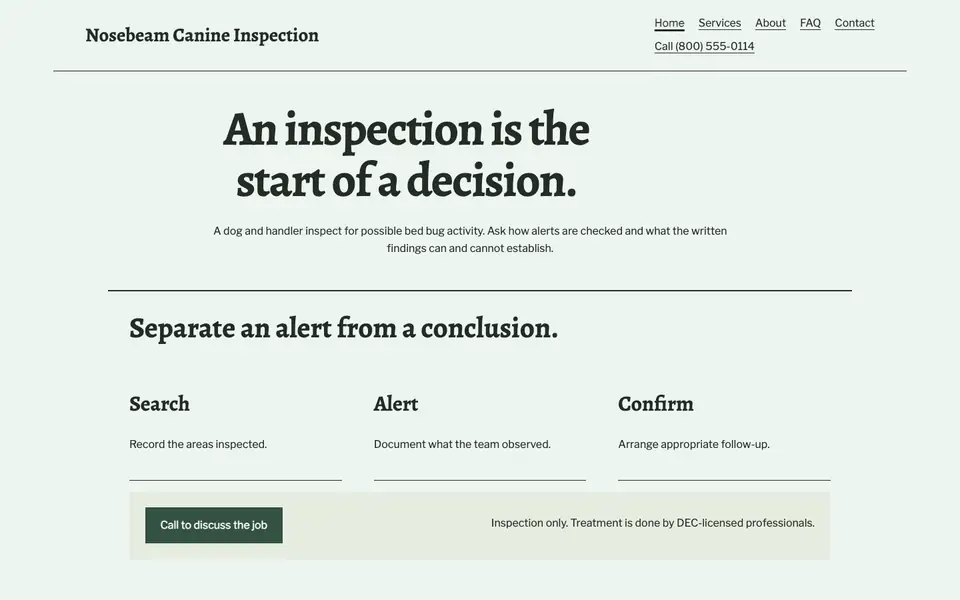 Look 3, Inspection evidence: sample home page on a computer