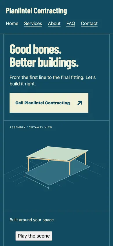 Look 1, Blueprint Build: sample home page on a phone
