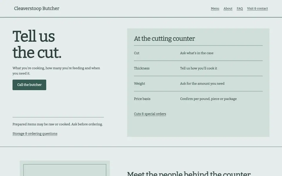 Look 1, Cut to order ledger: sample home page on a computer