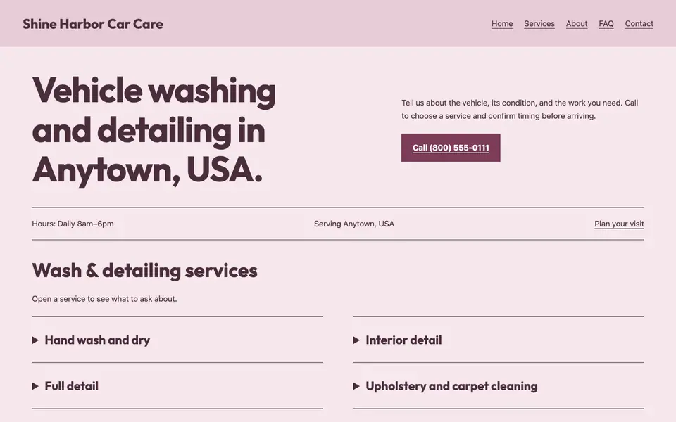 Look 3, Neighborhood wash counter: sample home page on a computer