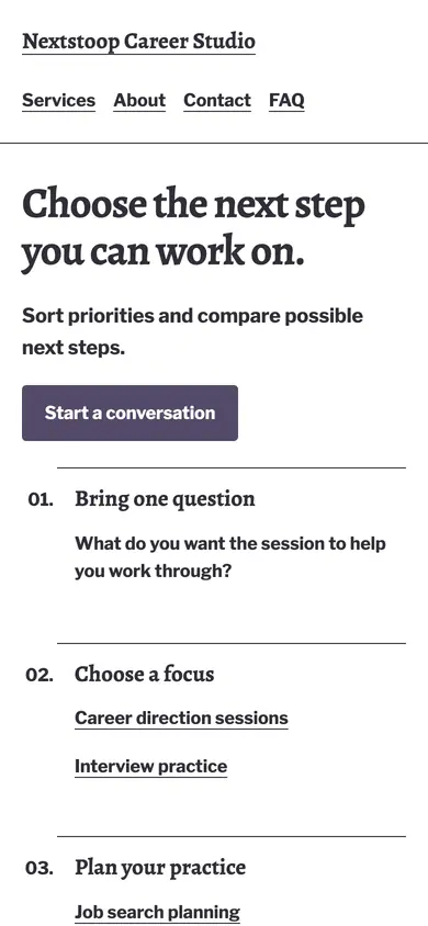 Look 3, Working session agenda: sample home page on a phone