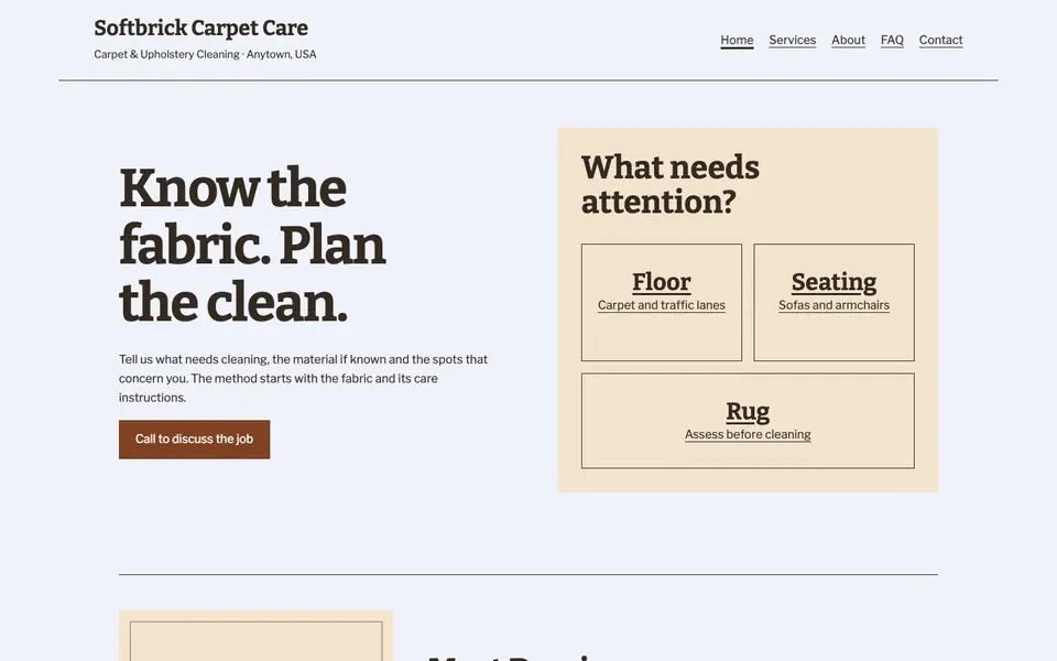 Look 2, Room coverage: sample home page on a computer