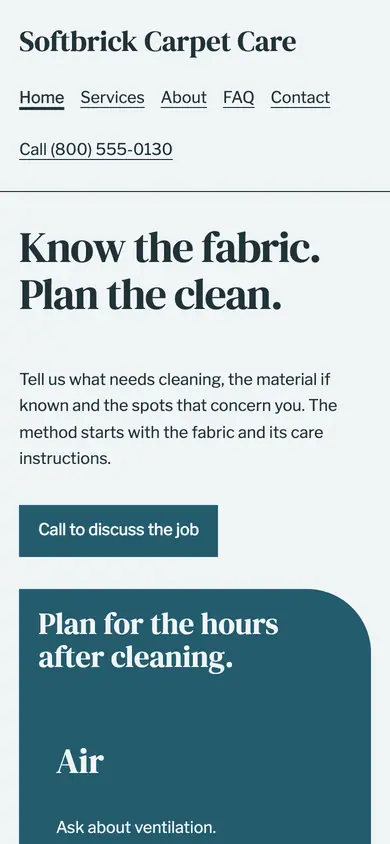 Look 3, Drying instructions: sample home page on a phone