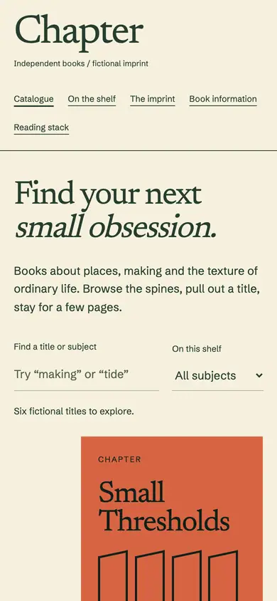 Look 1, Chapter: sample home page on a phone