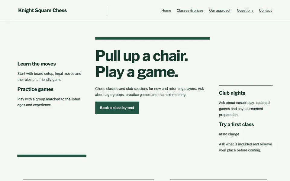 Look 3, Learn then play: sample home page on a computer