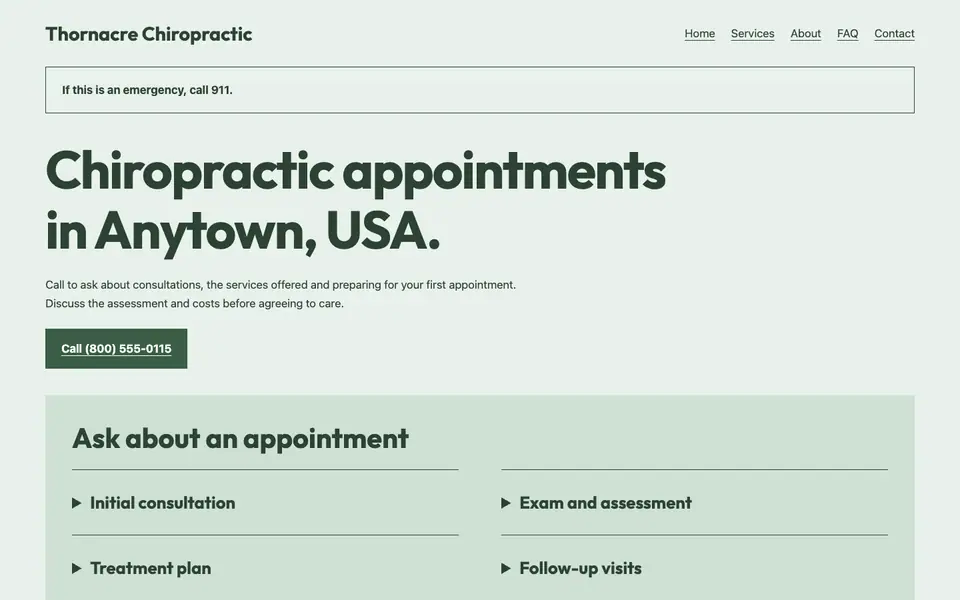 Look 2, Office appointment index: sample home page on a computer
