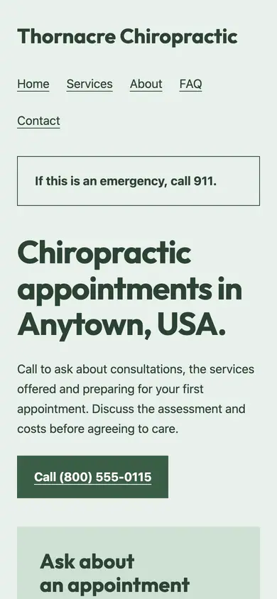 Look 2, Office appointment index: sample home page on a phone