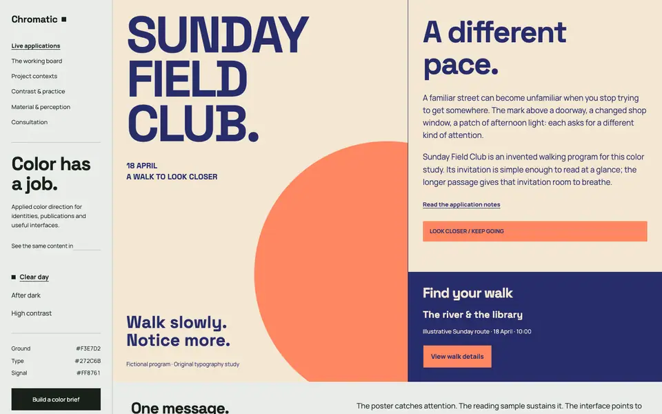 Look 1, Chromatic: sample home page on a computer