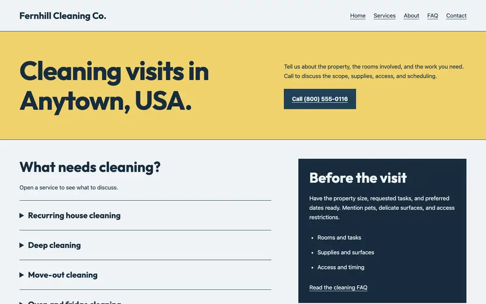 Look 1, Apartment building service board: sample home page on a computer