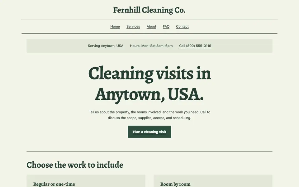 Look 2, Neighborhood visiting card: sample home page on a computer