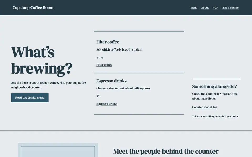 Look 1, What is brewing rail: sample home page on a computer