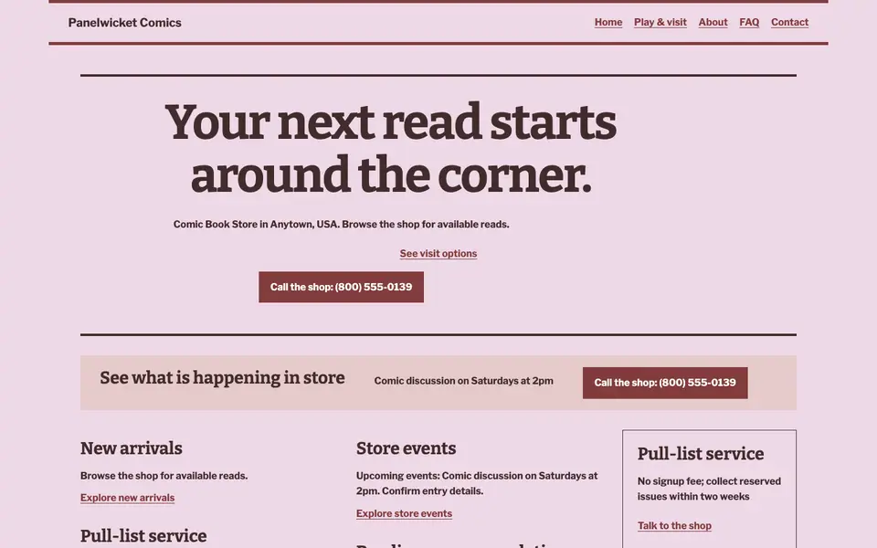 Look 3, Store event circular: sample home page on a computer