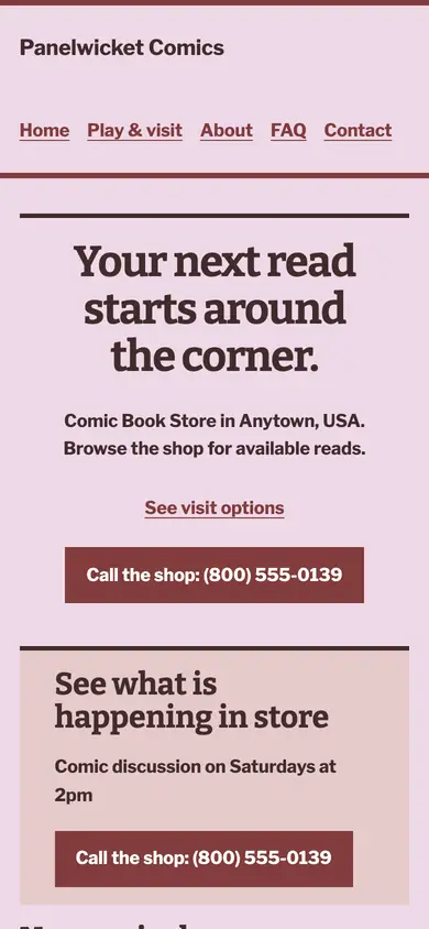 Look 3, Store event circular: sample home page on a phone