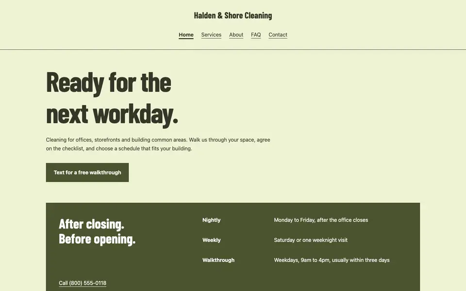 Look 2, Evening building roster: sample home page on a computer