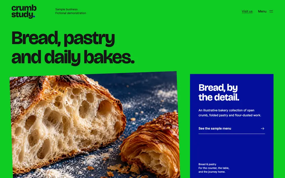 Look 1, Crumb Study: sample home page on a computer