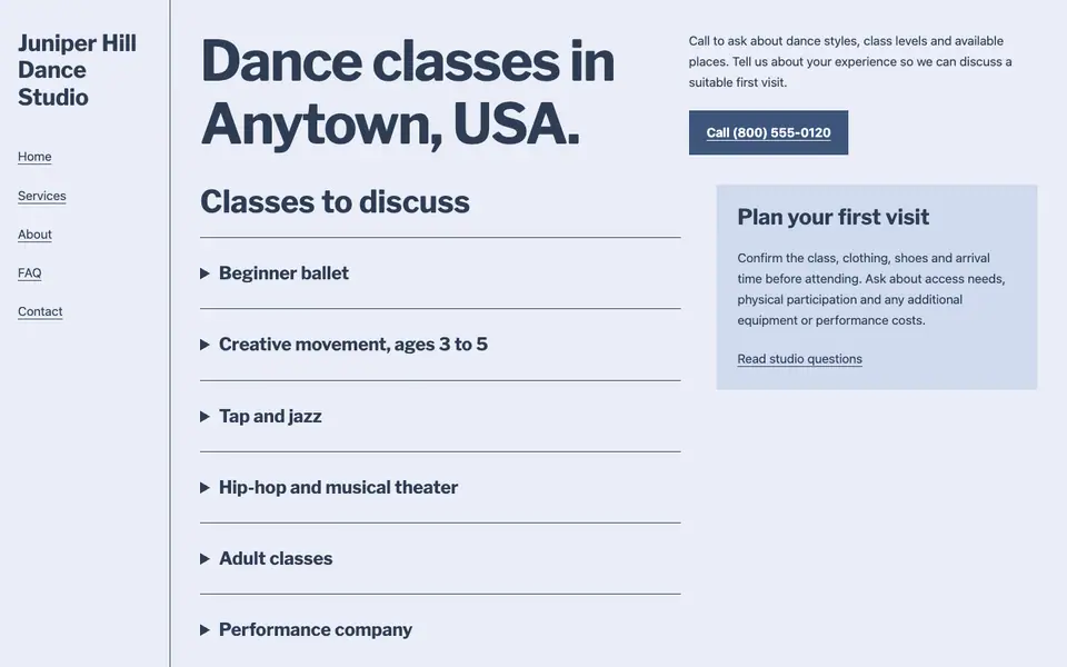 Look 3, Studio enrollment ledger: sample home page on a computer