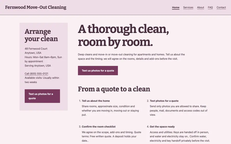 Look 3, Keys on the counter: sample home page on a computer