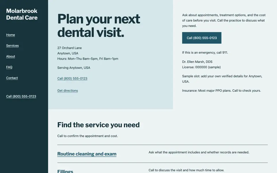 Look 2, Practice directory: sample home page on a computer