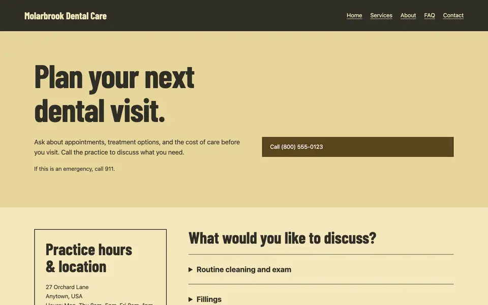 Look 3, Care noticeboard: sample home page on a computer