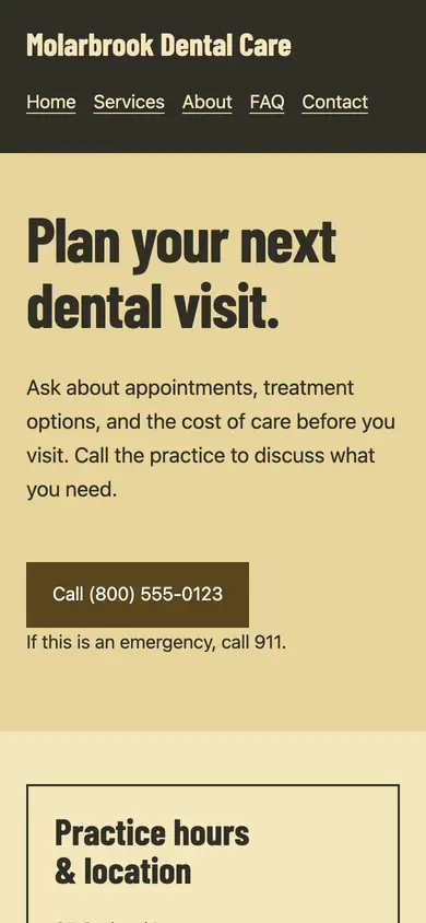 Look 3, Care noticeboard: sample home page on a phone