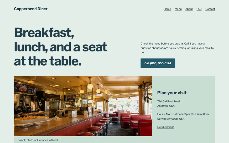 Look 2, Picnic pavilion: sample home page on a computer