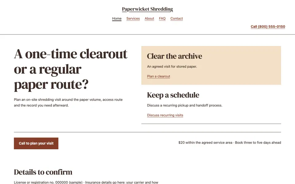 Look 3, The recurring paper route: sample home page on a computer