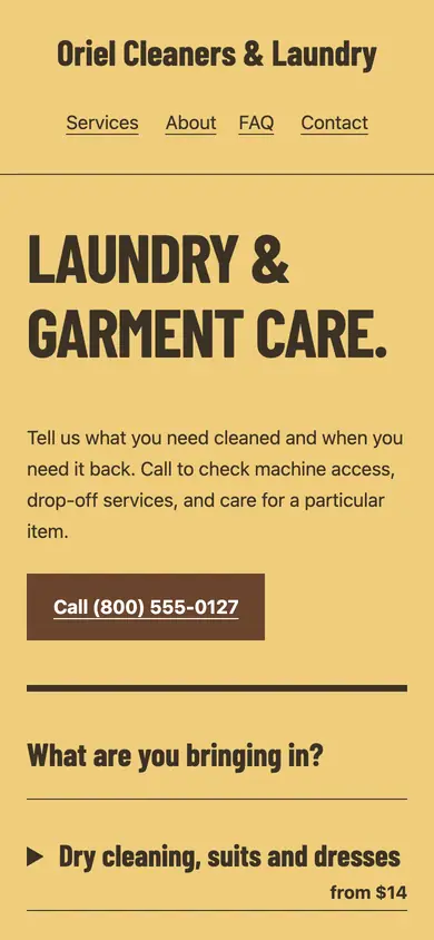 Look 3, Counter care ticket: sample home page on a phone