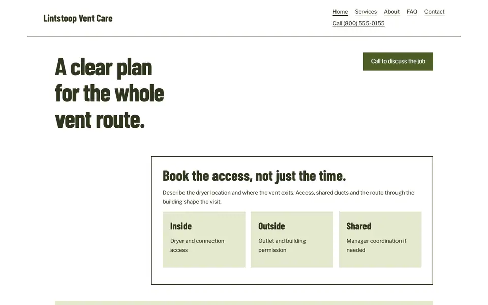 Look 3, Access appointment: sample home page on a computer