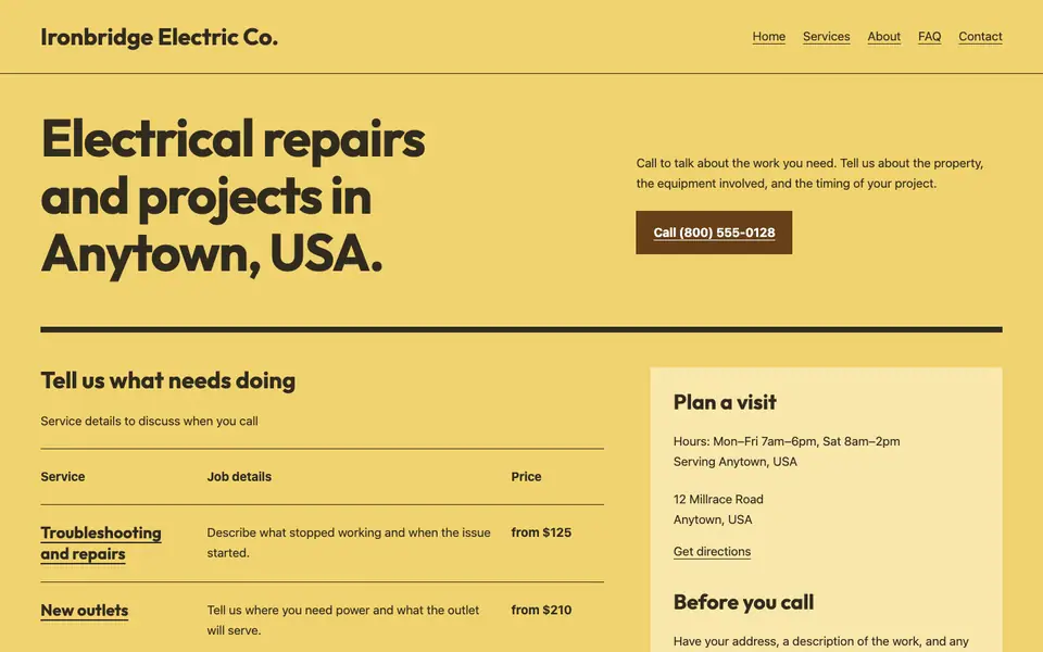 Look 1, Work-order service board: sample home page on a computer
