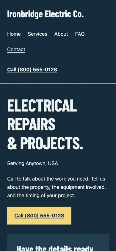 Look 2, Counter service board: sample home page on a phone