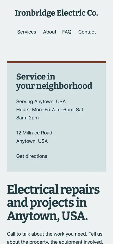 Look 3, Neighborhood service notice: sample home page on a phone