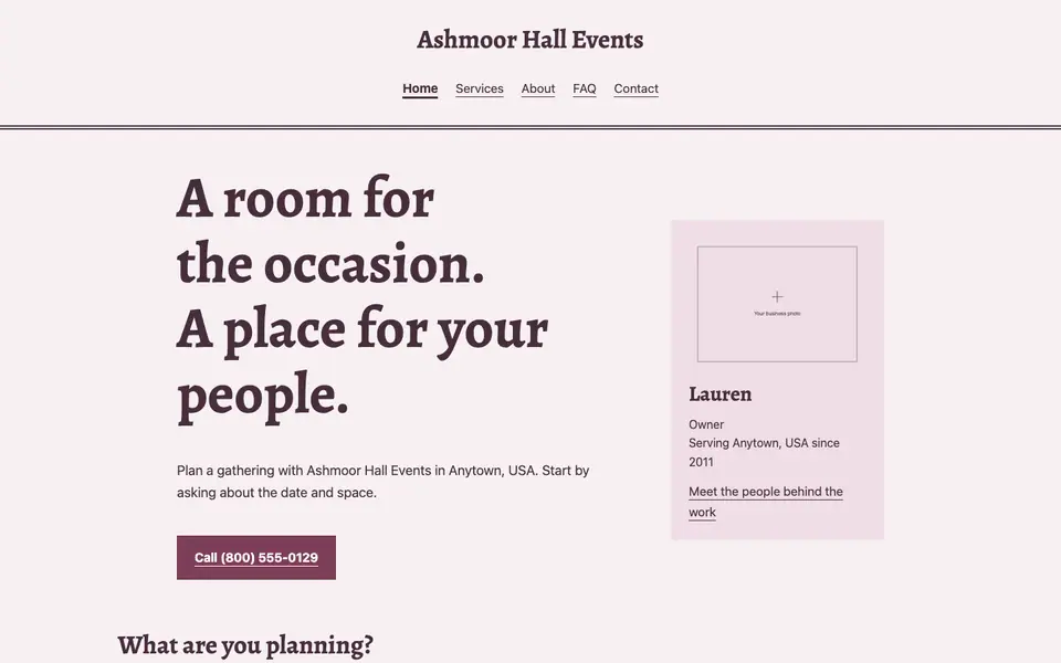 Look 2, Celebration handbill: sample home page on a computer