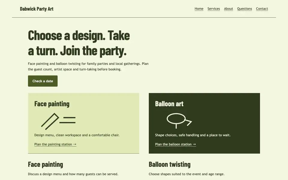 Look 1, Two artist workstations: sample home page on a computer