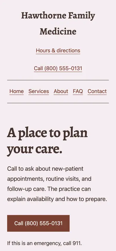 Look 1, Visit journal: sample home page on a phone