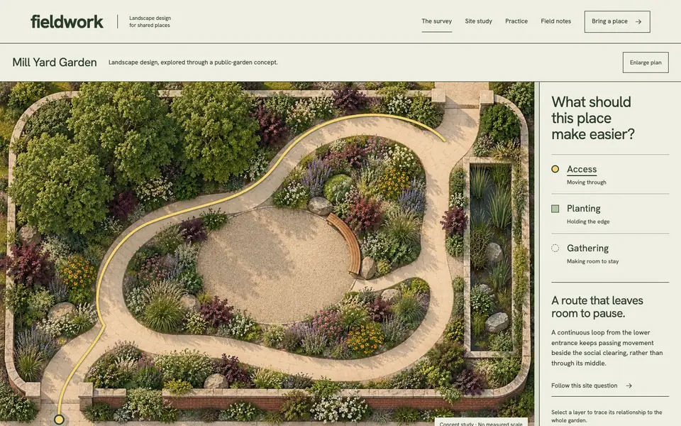 Look 1, Fieldwork: sample home page on a computer