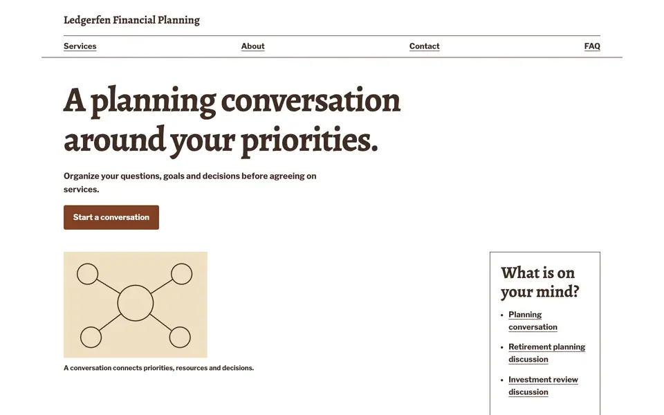 Look 2, Planning topics wheelhouse: sample home page on a computer