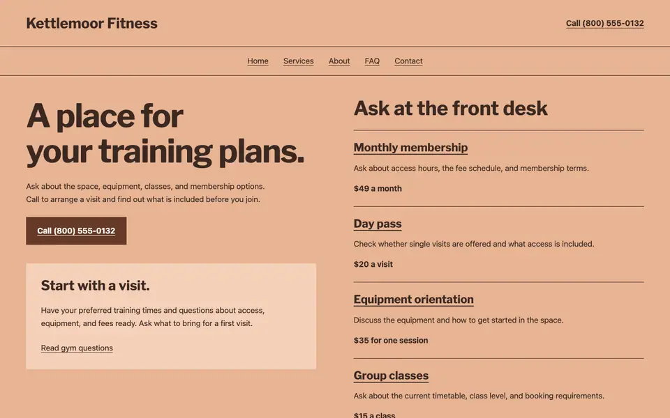 Look 3, Front-desk directory: sample home page on a computer