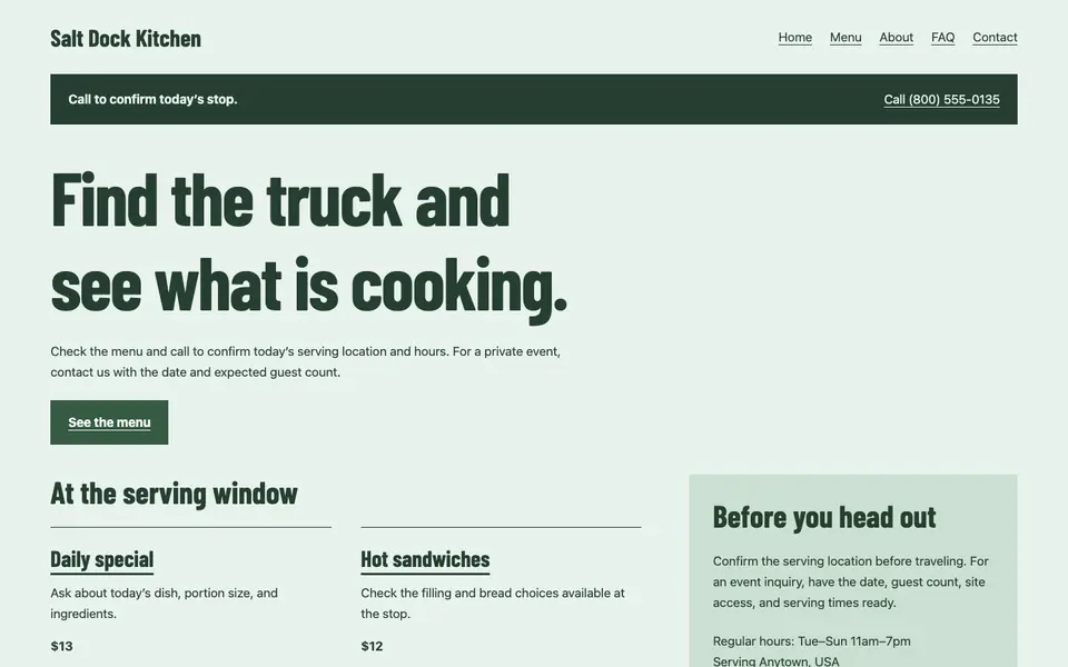 Look 1, Sidewalk serving sign: sample home page on a computer