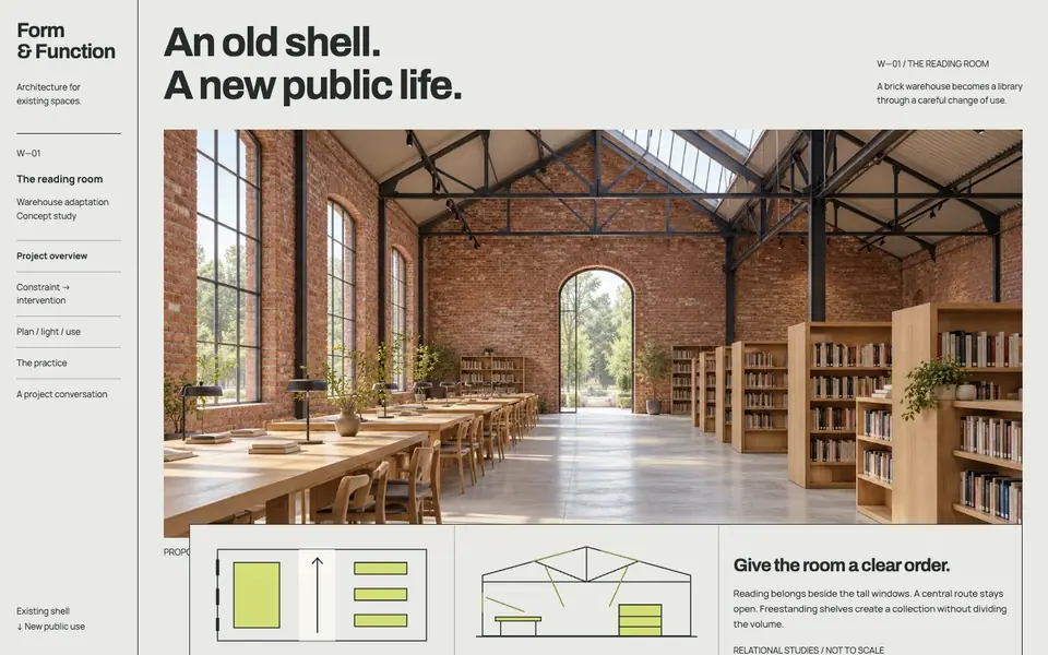 Look 1, Form & Function: sample home page on a computer